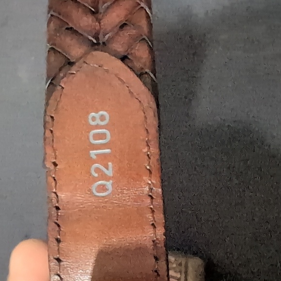 Brighton Men's Brown Braided Leather Belt with Silver Buckle, Size 32 M/L. - Picture 9 of 10